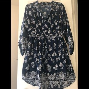 TIME TO BLOOM NAVY BLUE DRESS